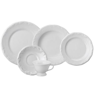 Imagem de Aparelho de Jantar Pomerode 20 Peças Porcelana Liso para Uso Diário Branco Schmidt