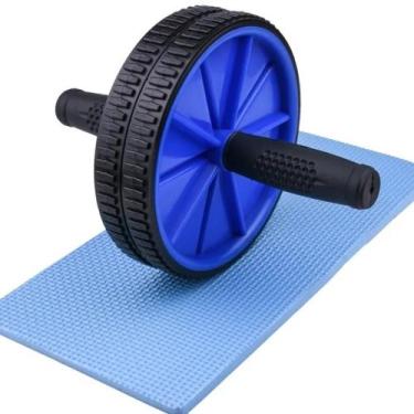 Imagem de Roda para Exercícios Abdominal com Mini Tapete Academia Lombar Funcion