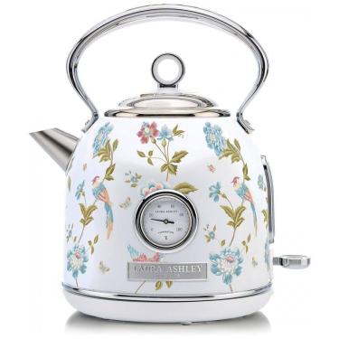 Imagem de Chaleira Elétrica Laura Ashley 1,7L Inox Branco com Estampa Floral Elveden, Termômetro Externo, Filtro Removível, Dome VQ-SBPKK336-LAEW-US