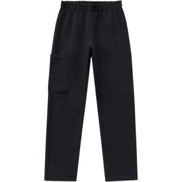 Imagem de Calça Masculina Infantil Moletom Peluciado Com Bolso KYLY Tamanho:14Co