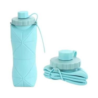 Imagem de Garrafa De Água Dobrável De Silicone Grande 600ml Portátil Para Viagem