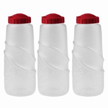 Imagem de Kit 3 Jarra Garrafa De Água Geladeira Tampa 1 Litro Bpa Free - - Panam