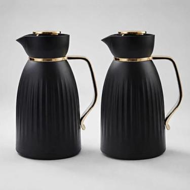 Imagem de Kit 2 Garrafa Térmica Café Chá 1 Litro Quente Frio Abre Fecha - Bravat