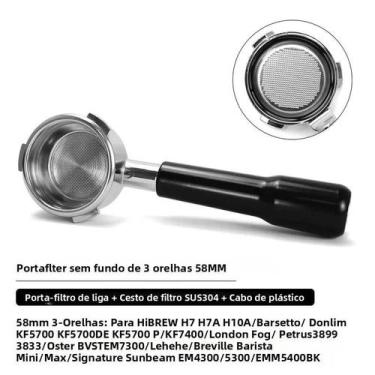 Imagem de Portafiltro Sem Fundo De 58mm Para Máquinas De Café Hibrew H7 H7a H10a