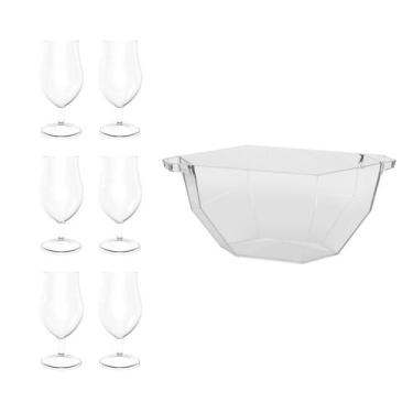Imagem de Conjunto de 6 Taças de cerveja + 1 balde para gelo - Ou