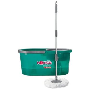 Imagem de Noviça - Mop Balde Original Lava e Seca de 13 Litros com Base Articulada, Esfregão de Microfibra e Sistema Antirespingo, Bettanin