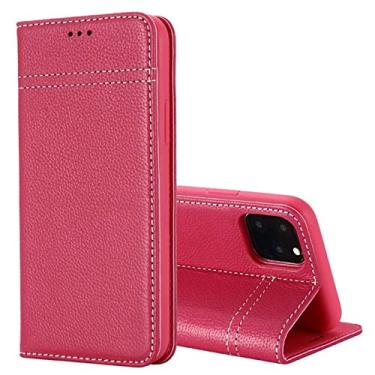 Imagem de LAHappyL Capa carteira para iPhone 13 Pro Max/13 Pro/13, capa flip de couro legítimo de luxo com compartimentos para cartões, suporte à prova de choque, rosa, 13 Pro Max de 6,7 polegadas