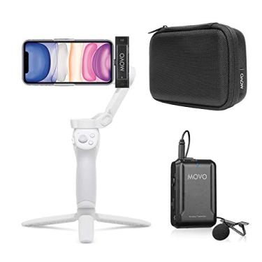 Imagem de Movo Edge-DI Wireless Lavalier para iPhone - Microfone Lav Compacto Perfeito para Estabilizador de Gimbal de Smartphone - Ótimo para Vlogging, Filmagem, Professores e Mais - Compatível com DJI Osmo OM 4, 5