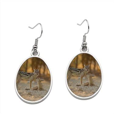 Imagem de Brinco de chacal na selva com suporte preto – Brincos pendentes para meninas – Presente de festa de aniversário dos namorados