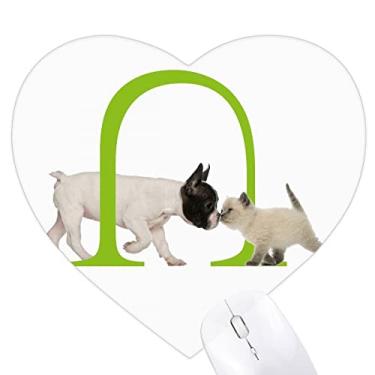 Imagem de Mousepad de borracha com estampa de gatos e cães Kiss Love Pets Art Deco Fashion Heart Mouse pad Game Office