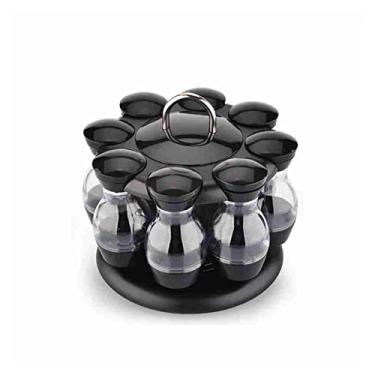 Imagem de Carrinho de cozinha giratório para armazenamento de cozinha, pote de especiarias, spray de pimenta, frasco de tempero, garrafa de sal, suporte de armazenamento de condimentos, prateleira de bancada de vegetais para cozinhas