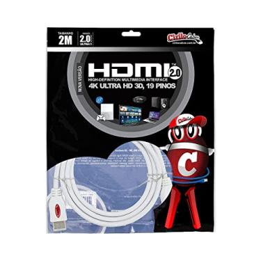 Imagem de Cabo HDMI 2.0 4K Ultra HD 3D, Branco - 2 Metros