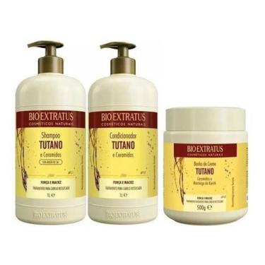 Imagem de Kit Tutano Ceramidas Shampoo Condicionador 1L Banho De Creme - Bio Ext