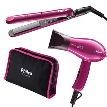 Imagem de Kit de Beleza para Viagens Philco Travel Shine Secador + Prancha e Necessaire