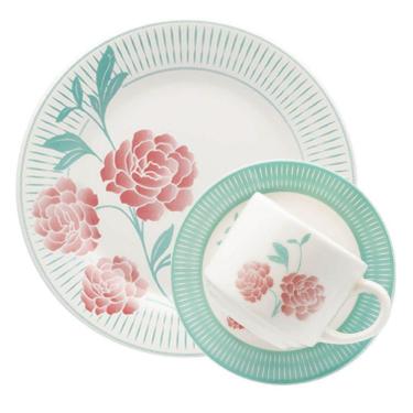 Imagem de Kit Jogo Café Lanche Oxford Donna Bloom 16 Peças Cerâmica