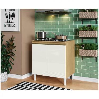 Imagem de Balcão Aramóveis Kelly Para Cooktop Com 2 Portas Atacama Com Off White