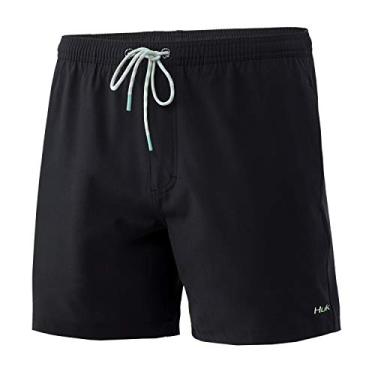Imagem de HUK Short Volly 14 cm | Short de natação com cintura elástica, preto, grande