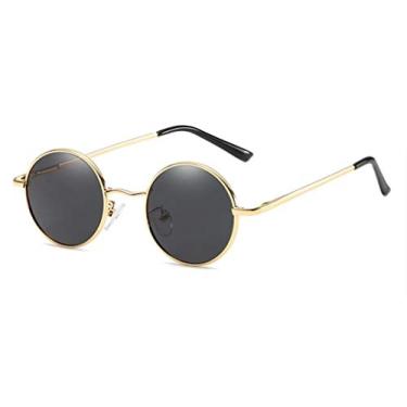 Imagem de Óculos de sol femininos polarizados redondos fashion lentes espelhadas óculos de sol unissex proteção UV clássico vintage óculos de sol, B, One Size