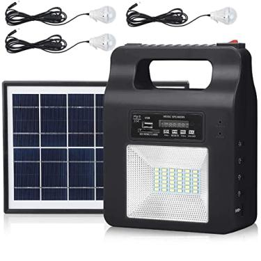 Imagem de Kit De Iluminação De Gerador Solar Portátil, Sistema De Gerador Elétrico Com Energia Solar De 6000 MAh Com Painéis Solares, Para Acampar Ao Ar Livre Em El Hogar Respaldo De Emergência