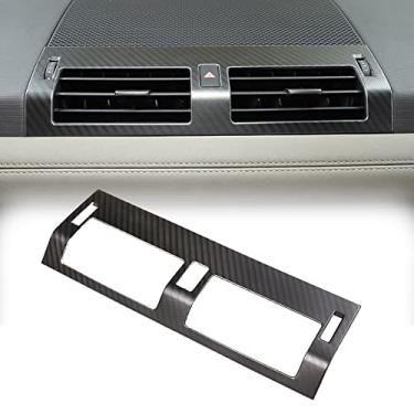 Imagem de FINMOKAL Apto Para 2020-2021 Land Rover Defender Aço Fibra De Carbono Guarnição Da Tampa De Ventilação Do Console Central Preto, Fibra De Carbono