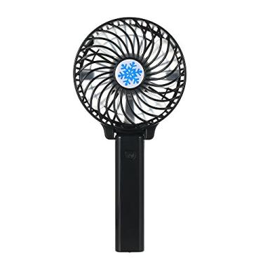 Imagem de lifcasual Ventilador recarregável de bateria de lítio portátil USB Ventiladores de ar condicionado dobráveis Refrigerador dobrável Mini ventilador de refrigeração portátil operado para casa ao ar livre (preto)