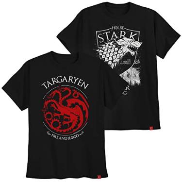 Imagem de Camisetas Targaryen E Stark Kit 2 Camisas Game Of Thrones (G)