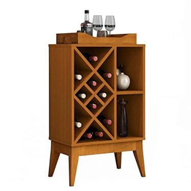 Imagem de Barzinho Para Sala Com Adega e Bandeja Espelhada Bere Eax Cedro