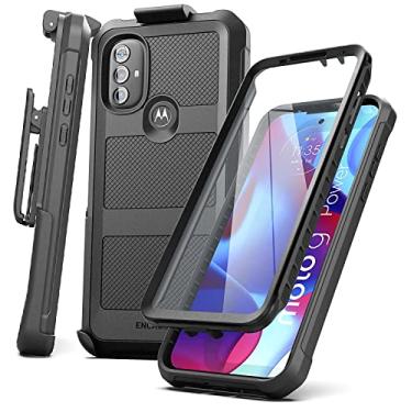 Imagem de Encased Capa com clipe de cinto FalconShield para Moto G Power 2022 com protetor de tela integrado e coldre (preto)