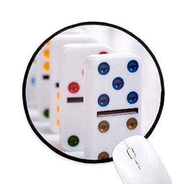 Imagem de DIYthinker Pai Gow Dominoes Dice Gambling Mouse Pad Desktop Office Tapete Redondo para Computador
