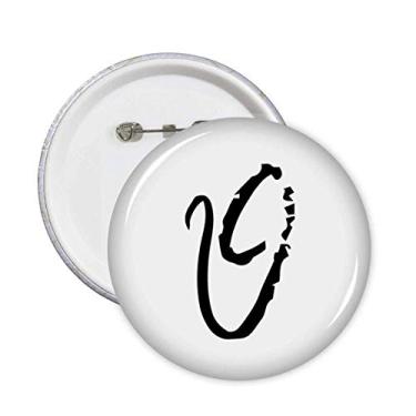 Imagem de Alfabeto grego Theta preto silhueta alfinetes emblema botão decoração acessório 5 peças