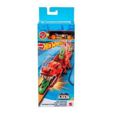 Pista Hot Wheels com Carrinho - Mordida do T-Rex - City - 92 cm