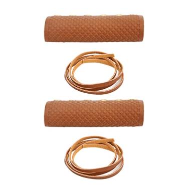 Imagem de Capa para Guidão Universal à Prova d'água para Motocicleta Simulação Fibra Couro Moto Antivibração (Marrom)