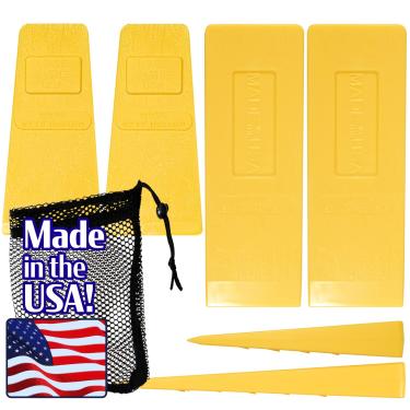 Imagem de Cold Creek Loggers anabela, anabela para corte de árvores, conjunto de cunha de madeira para serra, 14 cm (pacote com 2) e 20 cm (pacote com 2)