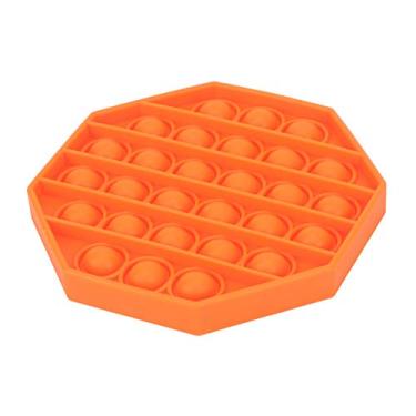 Imagem de DECDEAL Pop Bubble Fidget Sensory Toy Pura compressão Silicone Push Pop Bubble Sensory Toy - Brinquedo para aliviar o estresse para aliviar o mau humor para crianças e adultos (octógono, laranja)