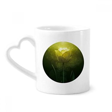 Imagem de Caneca tulipa verde flor planta café cerâmica copo de vidro copo de coração