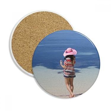 Imagem de Caneca de praia Wave Ellie Yao Sea Back Sight Coaster Cup de proteção de mesa Pedra absorvente