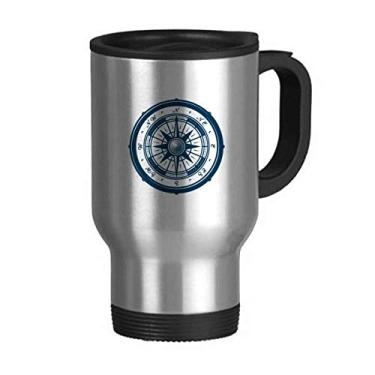 Imagem de Bússola Droits Caneca de viagem militar do exército do oceano tampa flip de aço inoxidável copo de carro copo térmico