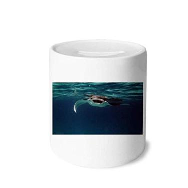 Imagem de DIYthinker Caixa de moedas de cerâmica com imagem da natureza do skate do oceano para guardar dinheiro