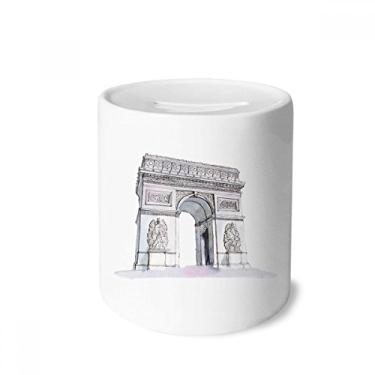 Imagem de DIYthinker Caixa de moedas de cerâmica Arc De Triomph em Paris, França, presente de cofrinho