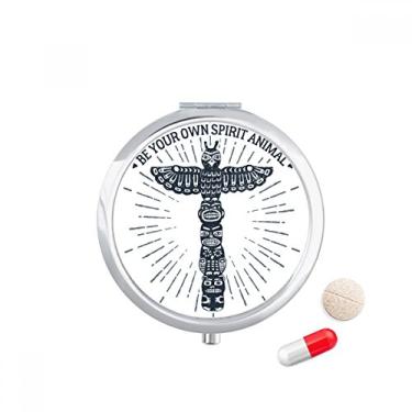 Imagem de Porta-comprimidos com estampa decorativa de coruja do Egito Antigo Porta-remédios