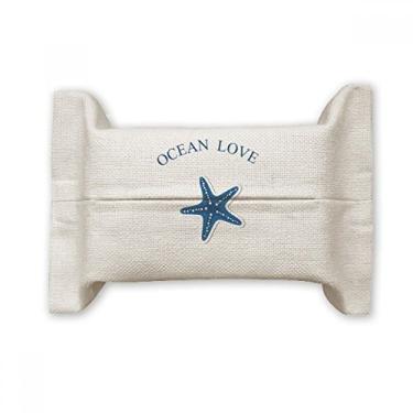 Imagem de Bolsa de linho de algodão com estampa de estrela do mar, mar, velejar, azul