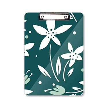 Imagem de Placa de suporte para prancheta de tinta de planta verde branca A4