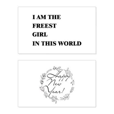 Imagem de Cartão de felicitações I Am The Freest Girl Ano Novo Festival Bless Message Present