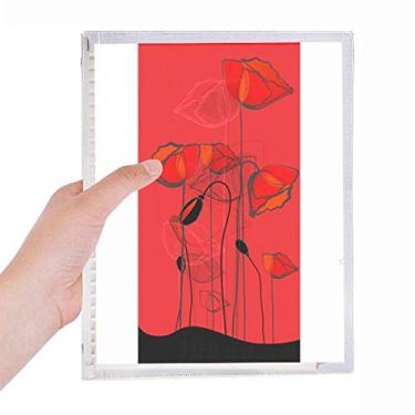 Imagem de Caderno de folhas soltas com arte abstrata de flores vermelhas, cadernos de milho