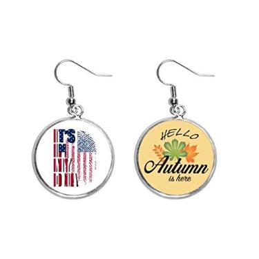 Imagem de Brinco de folha de outono com impressão digital Gene Ear pendente, joia