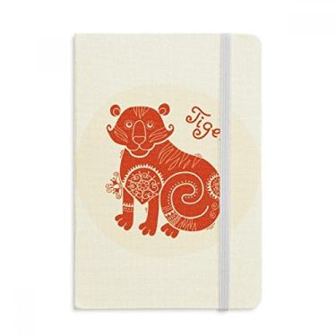 Imagem de Caderno de anotações Year Of Tiger Animal China Zodíaco Vermelho Oficial Tecido Rígido Diário Clássico