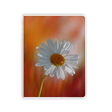 Imagem de Caderno de flores brancas escuras, laranja, capa de chiclete, capa macia, diário