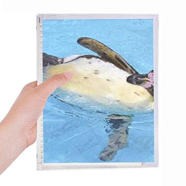 Imagem de Caderno de imagem natureza de pinguim da Antártica para natação, agenda de folhas soltas recarregável