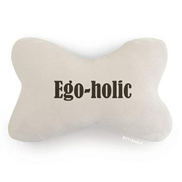 Imagem de DIYthinker Almofada de apoio de cabeça elegante para decoração de pescoço com palavra ego-holic