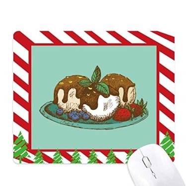 Imagem de Tapete de Natal com bola de sorvete de chocolate e morango
